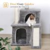 Modern Multilevel Plush Double Condos Cat Tree - Grey - Pet entertainment