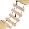 Wall-mounted Wood Cat Tree with Cat Condos, Jumping Platforms, Cat Bridges, Cat Perches and Scratching Posts, Natural Wood - As Picture
