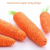 Pet cat toys nibbling toys cute paper rope carrot toys with built-in bells - 2pcs Small radish