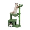 Indoor with Large House Natural Sisal Rope Cactus Cat Tree Condo - Green - Pet entertainment