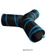 Cat 3-Way Tube Tunnels Collapsible Cat Play Tent Interactive Toy Maze with Balls and Bells - Blue
