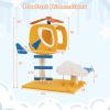 1PC Indoor Small Aviation-themed Cat Tree Cat Tower with Helicopter Top Perch - Yellow