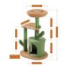 Cactus Cat Tree for Indoor Cat Tower Toy - Green - Pet entertainment
