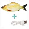 Cat Toy Flopping Fish Cat Toy With Realistic Tail Wagging; Interactive Plush Chewing Toy For Cats - Cable5 - One Size