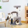 Cat Tree with Natural Sisal Rope Cat Toys for Indoor - Gray - Cat Tree