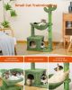 Indoor with Large House Natural Sisal Rope Cactus Cat Tree Condo - Green - Pet entertainment