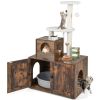 Cat Tree with Litter Box Enclosure with Cat Condo - as show
