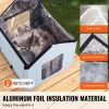 VEVOR Heated Cat House Foldable Kitty Shelter with Heated Pad Blue Small - House-Style - Small Size
