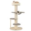 Beige Cat Tree Cat Climbing Frame with Anti slip Pads - as picture