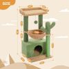 Cactus Cat Tree for Indoor Cat Tower Toy  - Green A - Pet entertainment