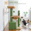Cactus Cat Tree for Indoor Cat Tower Toy  - Green A - Pet entertainment