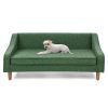 Durable Elevated Dog Sofa Bed,Pet sofa with modern irregular armrest design,Comfortable soft dog sofa-Green - as Pic