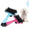 Plastic Push Brush for Cat and Dogs Pet Groom Bath Brush Hair Removal Brush Best Price - Blue