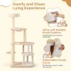60 Inches Tall Cat Tree with 2-Story Condo and Sisal Scratching Posts - Natural