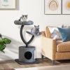 Cute Cat Tree for Indoor Cats with Supporting Frame - Gray - Pet entertainment