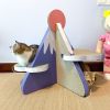 ScratchMe Cat Scratcher Post Board, Mount Fuji Shape Cat Scratching Lounge Bed, Durable Pad Prevents Furniture Damage - as Pic