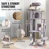VEVOR Cat Tree 68.5" Cat Tower with Cat Condos Sisal Scratching Post Light Grey - Default