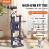 VEVOR Cat Tree 60.6" Cat Tower with Cat Condo Sisal Scratching Post Dark Grey - Default