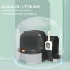 Cat Litter Box Easy to Clean Open with Scoop, Gray - Gray