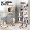 VEVOR Cat Tree 72" Cat Tower with 2 Cat Condos Sisal Scratching Post Light Grey - Default