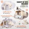 VEVOR Cat Tree 56.2" Cat Tower with Cat Condo Sisal Scratching Post Light Grey - Default