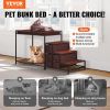 VEVOR Pet Bunk Bed Dog/Cat Window Perch with Stairs Storage Medium Size - Medium - Metal: Black + Wood Panel: Brown