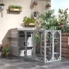 PawHut 3-Story Cat House Feral Cat Shelter, Outdoor Kitten Condo with Raised Floor, Asphalt Roof, Escape Doors, Jumping Platforms, Grey - as Pic