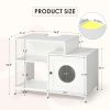 Cat litter box enclosure for bathroom, Hidden Litter Pet Washroom with Divider, Indoor Cat House for Large Cats, White - as picture