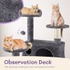53 inch Multi-Level Cat Tree Cat Condo with Scratching Posts Kittens Activity Tower Pet Play House Furniture, Dark Grey - as picture
