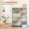 Large 4-tier Cat Cage 41 x 14 x 55" Metal Wire Cat Enclosure with Hammock - L41 x W18 x H55 in