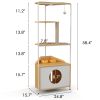 Corner Cat Tower Tree with Scratching Post, Climbing Platforms, and Feeding Station – Multi-Level Cat Condo - Corner