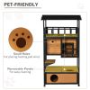 Wooden Outdoor Cat House, Feral Cat Shelter Kitten Condo with Asphalt Roof, Escape Doors, Condo, Jumping Platform, Yellow - Yellow