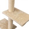 5 Pcs Wall Mounted Cat Climber Set;  Floating Cat Shelves and Perches;  Cat Activity Tree with Scratching Posts;  Modern Cat Furniture - Beige