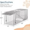 32" Live Animal Cage Trap Heavy Duty Steel Catch Humane Rodent Cage w/Iron Door - as picture