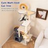 63-inch multi-stage cat tower, cat tree with scratchboard and toys - as picture