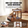 VEVOR Pet Bunk Bed with Stairs Dog/Cat Window Perch with Storage Indoor Brown - Small Size - Brown