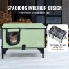 VEVOR Elevated Heated Cat House Cuboid Kitty Shelter with Heated Pad Green (M) - Rectangular - Medium