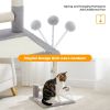 Cat Scratching Pad with Sisal Covered Scratching Post - Grey - Pet entertainment