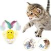 Cat Interactive Toy Feather Pet Bumbler Funny Toy Interactive Cats Toys Cat Rolling Teaser Feather Wand Toys Rotating Ball - Yellow