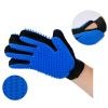 1pair Pet Grooming Glove Gentle Hair Remover Brush - Blue