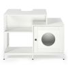 Cat litter box enclosure for bathroom, Hidden Litter Pet Washroom with Divider, Indoor Cat House for Large Cats, White - as picture