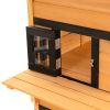 Outdoor Cat House, 3-Tier Kitty Shelter with 5 Escape Doors, Weather Resistant, Yellow & Black - Yellow