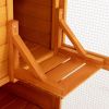 Large Wooden Cat Enclosure with Waterproof Roof and Platforms, Orange - As Picture