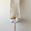 Cat Hammock Vintage Macrame Hanging Cat Beds Tassel Baskets - B(within 30lbs)
