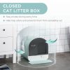 Cat Litter Box with Lid, Covered Litter Box for Indoor Cats with Tray, Scoop, Mat, Filter, 17" x 17" x 18.5" , Green - Green