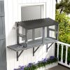 Wooden Cat Catio, Outdoor Cat Enclosure Window Perch with Jumping Platform, for Safely Enjoying Outdoor Sights, Gray - Gray