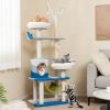 1PC Multi-level Cat Tower with Sisal Covered Scratching Posts - Blue