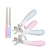 2Pcs/set Pet Grooming Tools Stainless Steel Nail Clippers Dogs Cats Nail Scissor Nail Cutter Puppy Kitten Grooming Nail Grinder - pink