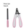 2Pcs/set Pet Grooming Tools Stainless Steel Nail Clippers Dogs Cats Nail Scissor Nail Cutter Puppy Kitten Grooming Nail Grinder - pink