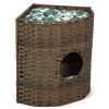 Hidden Cat Litter Box Enclosure with Waterproof Litter Bag and PP Mat, Dark Brown - As Picture